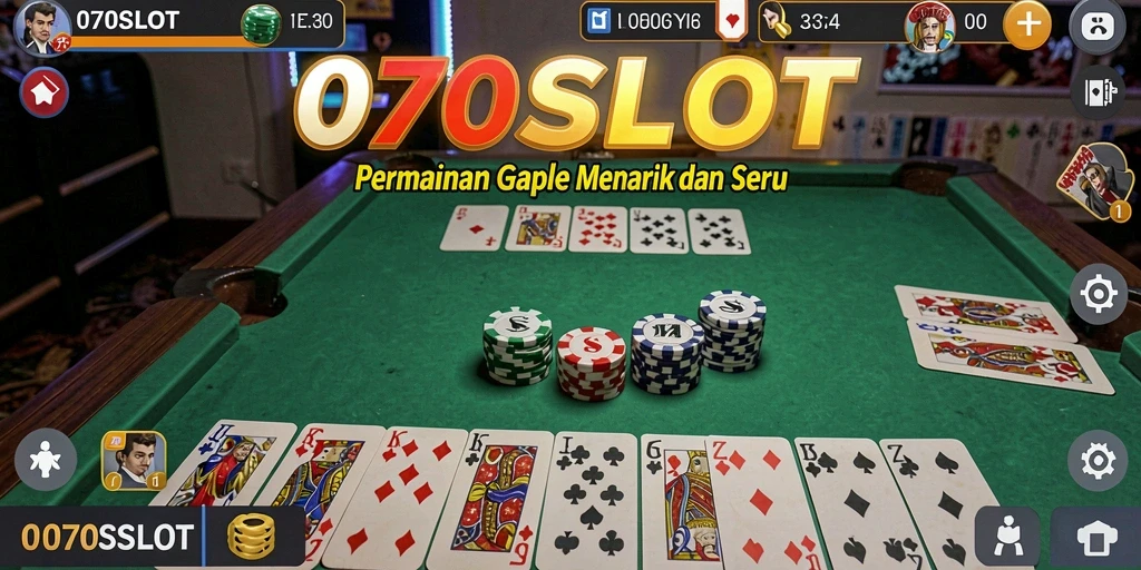 Tampilan gameplay seru dalam 070SLOT dengan elemen Gaple.