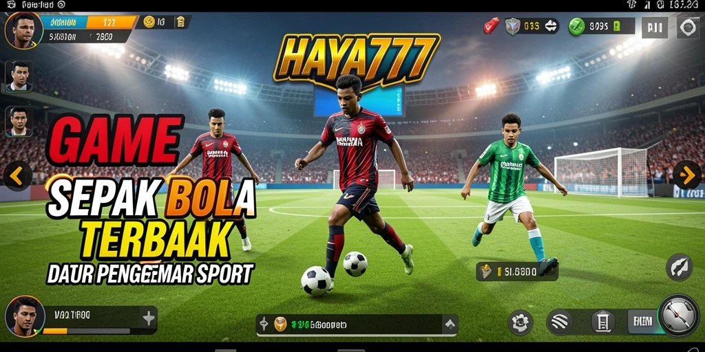 Tangkapan layar HAYA777 menampilkan aksi seru di lapangan sepak bola.