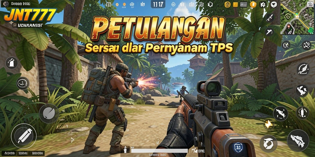 Tampilan menegangkan dari gameplay JNT777 dalam aksi TPS.