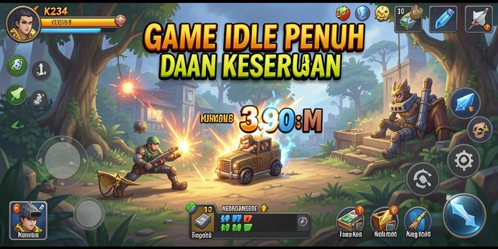 Tampilan gameplay K234 dengan aksi Idle yang seru dan menghibur.