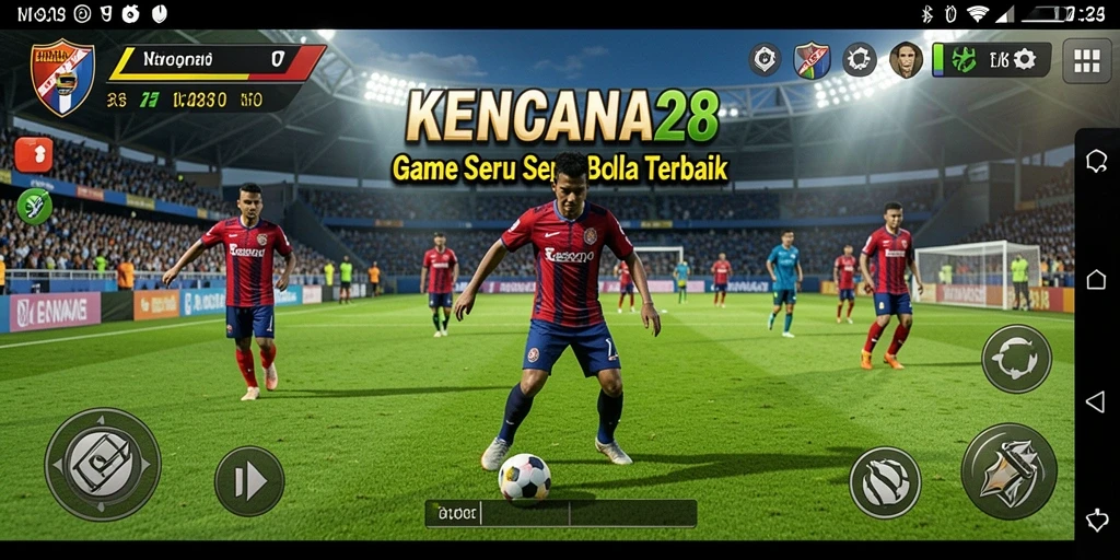 Tampilan gameplay KENCANA28 yang mendebarkan dalam pertandingan sepak bola.