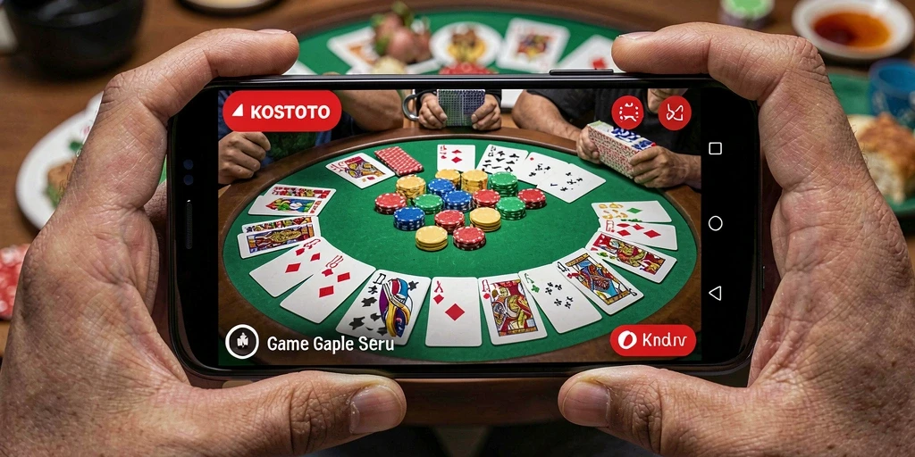 Tampak gameplay KOSTOTO yang seru dalam permainan Gaple.