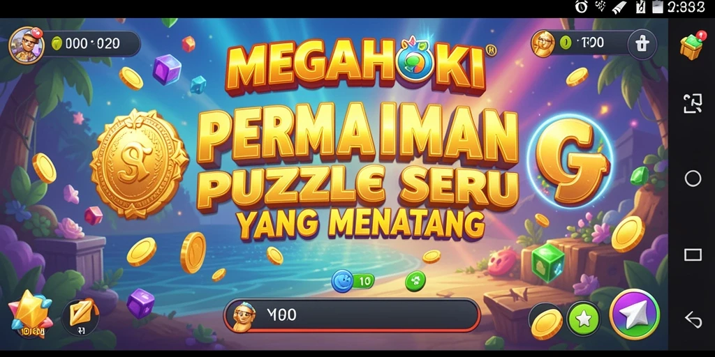 Tampilan gameplay seru MEGAHOKI yang menantang otak.