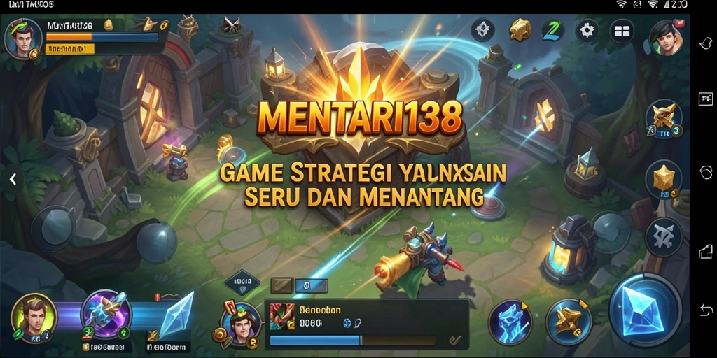 Screenshot utama MENTARI138 menampilkan aksi pertempuran strategis yang seru.