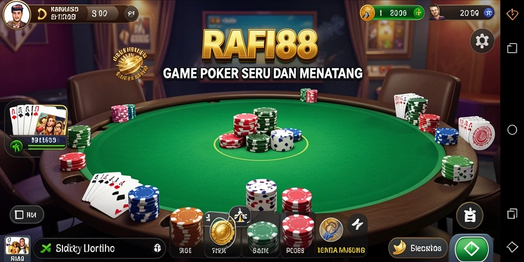 Tampilan gameplay poker yang seru di RAFI88.