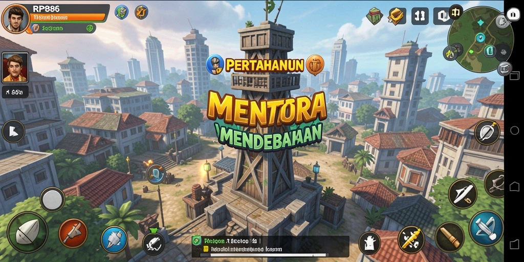 Gameplay RP886 yang mendebarkan dalam genre Tower Defense.