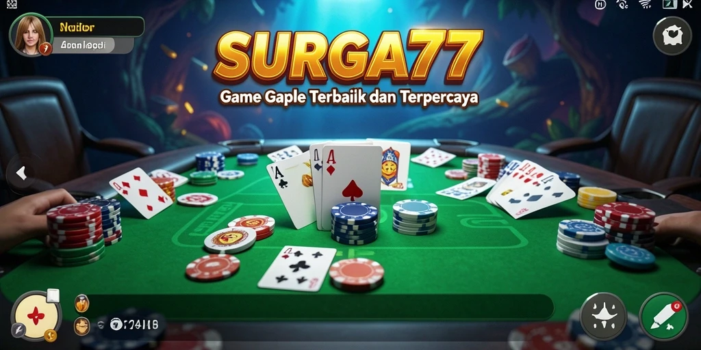 Tangkapan layar gameplay SURGA77 dalam permainan Gaple yang mendebarkan.