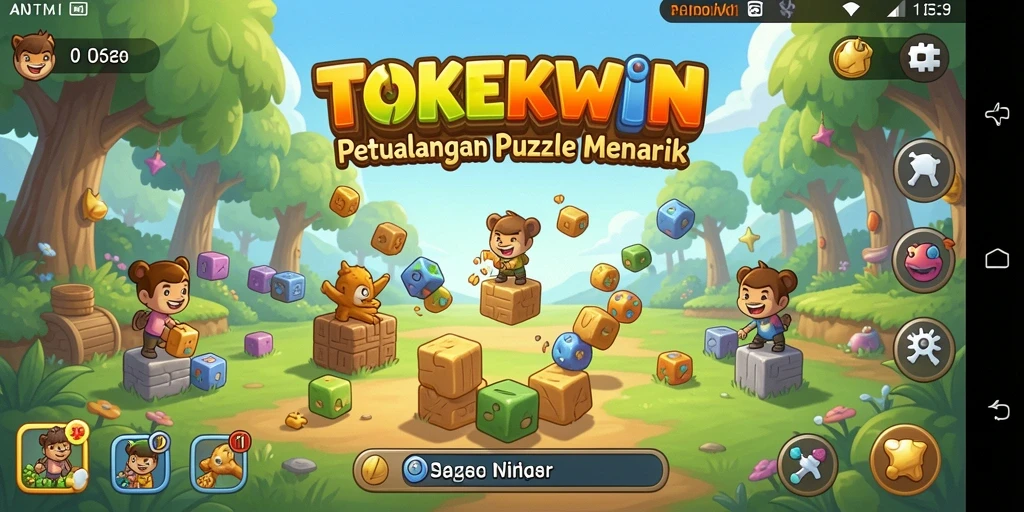Screenshot gameplay TOKEKWIN yang menunjukkan teka-teki yang menantang.