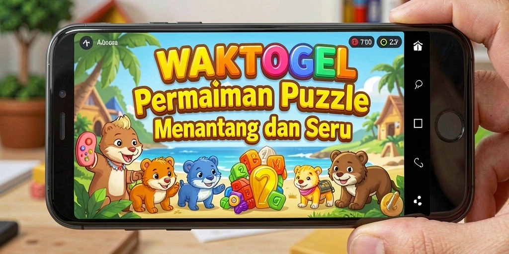 Tampilan gameplay WAKTOGEL dengan teka-teki yang mengasyikkan.